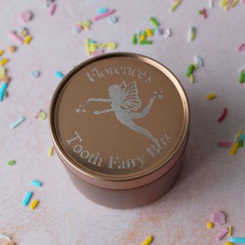 Rose Gold Tooth Fairy Box with Fairy Design