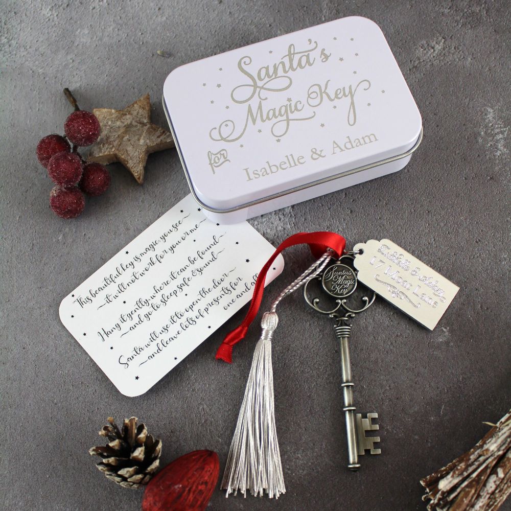 Limited Edition Santa's Magic Key with Personalised Tag In Presentation Tin