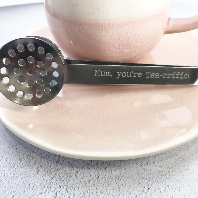 Personalised Tea bag squeezer engraved with any name | Polly Red 