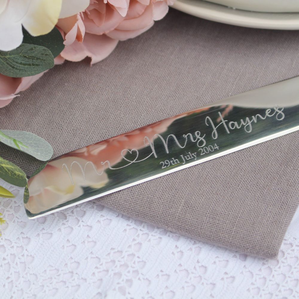 Seconds - Personalised Silver Wedding Cake Knife