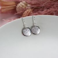 Sterling Silver Round Mandala Drop Earrings