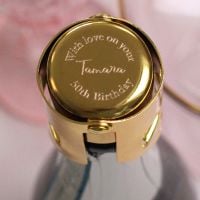 Personalised Gold Prosecco & Champagne Stopper, engraved with a choice of designs