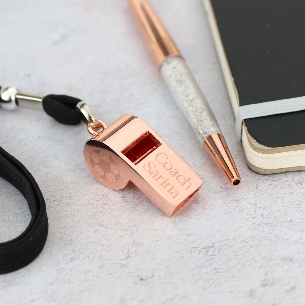 Rose Gold Engraved Whistle - Personalised Whistle by Polly Red