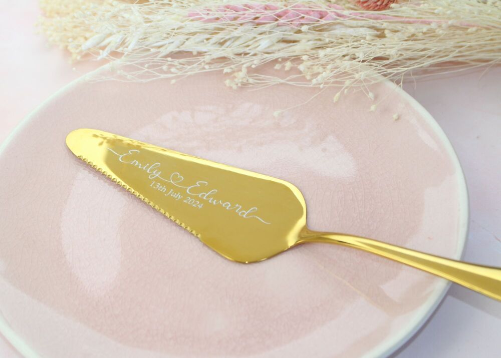 Personalised Gold Cake Server