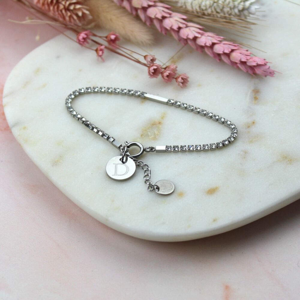 Personalised Silver Tennis Bracelet