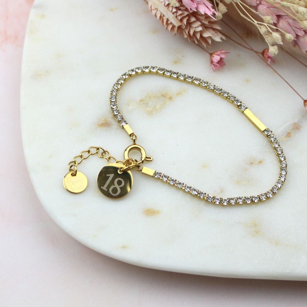 Personalised Gold Tennis Bracelet