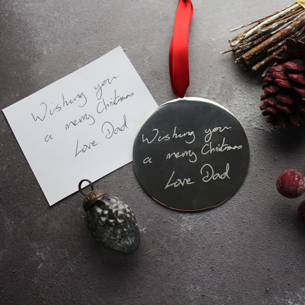 Personalised Handwriting Christmas Tree Decoration