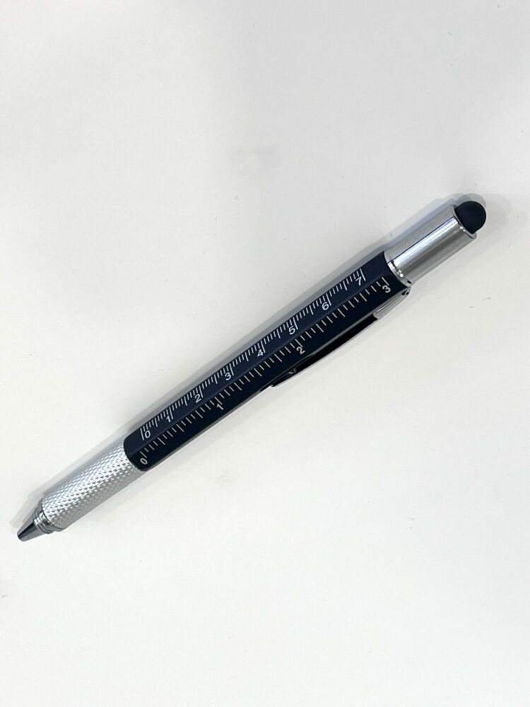 Black ruler pen with spirit level - Black ink