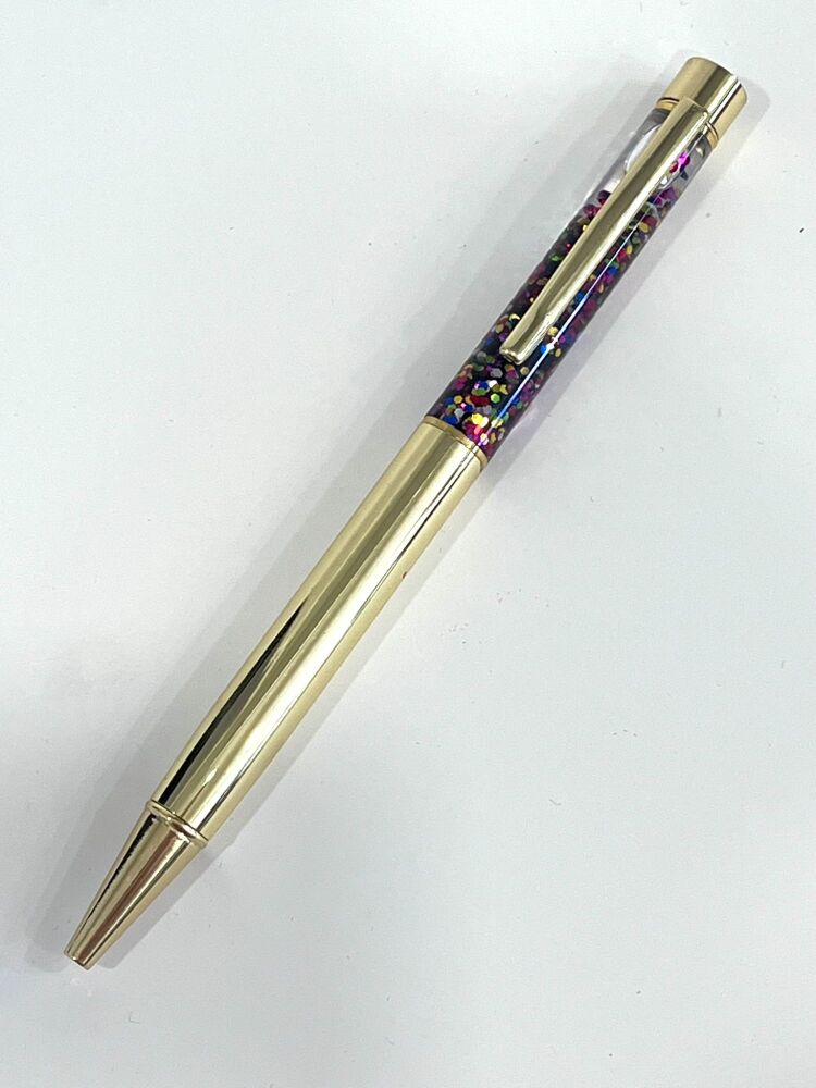 Rainbow Gold Glitter Pen - Black ink