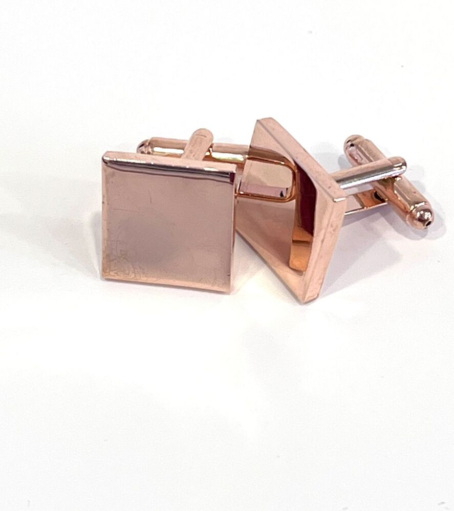 Rose Gold Square Cufflinks - 1 pair