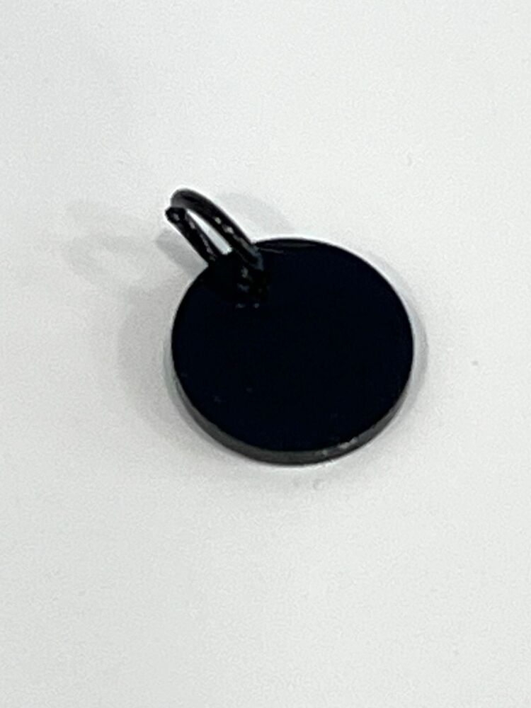 Stainless Steel Black Pendant charm 12mm