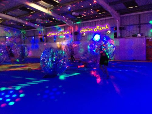 bubble football party cornwall roller rink disco