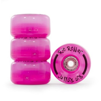 Rio Roller Light Up Skate Wheels in Pink (set of 8)