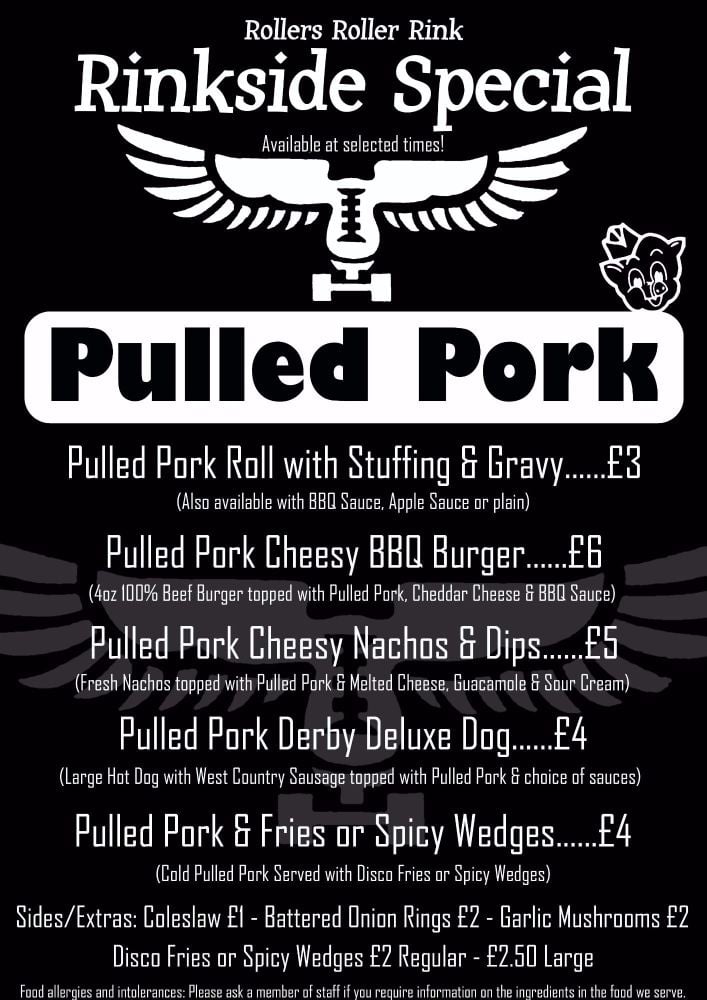 pulled pork special menu
