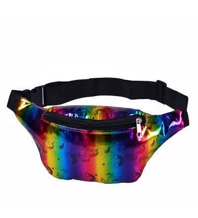 80s Holographic Rainbow Unicorn Bum Bag