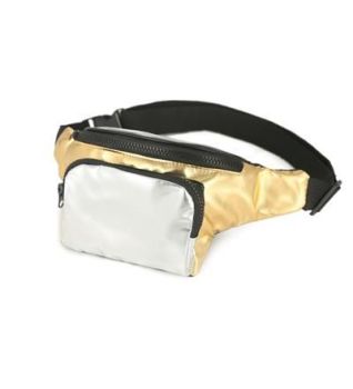 80s High Shine Gold and Silver Bum Bag