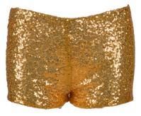 Women's Gold Sequin Hot Pants - One Size