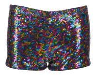 Women's Sequin Hot Pants - Rainbow - One Size