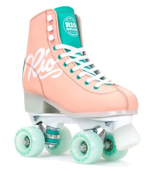 Rio Roller Script Roller Skates in Peach & Green