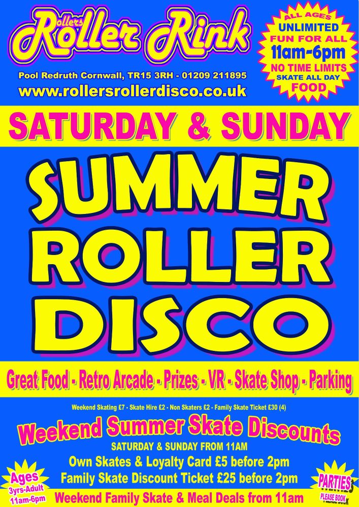 Weekend Summer Roller Disco Cornwall 2019 Weekend Summer Roller Disco Cornwall 2019