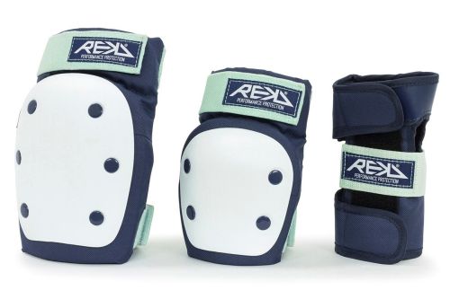 REKD Heavy Duty Adult Pad  Set - Knee, Elbow & Wrist Guards- Blue/Pink