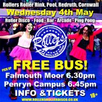 Free Bus to Rollers Roller Disco Cornwall Wednesday 4th May 2022
