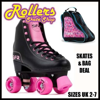 SFR Figure Skates & SFR Bag Combo Deal - Black and Pink