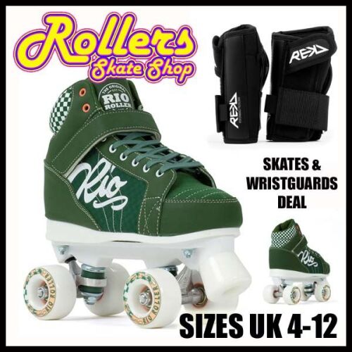 Rio Roller Mayhem Skates & Rekd Pro Wristguards Combo Deal - Red