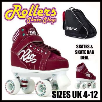 Rio Roller Mayhem Skates & SFR Large Skate Bag Combo Deal - Red