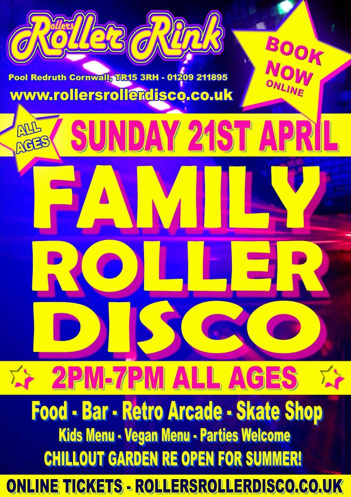 Sunday Family Roller Disco Cornwall 21st April