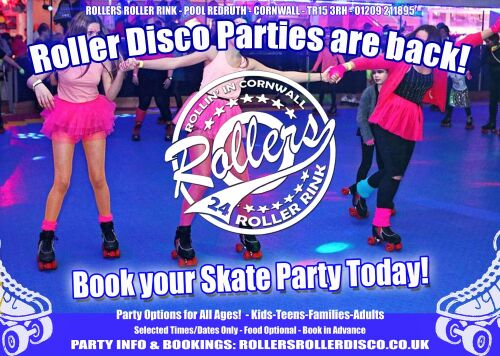 Roller Disco Parties back at Rollers Roller Rink Cornwall 2024