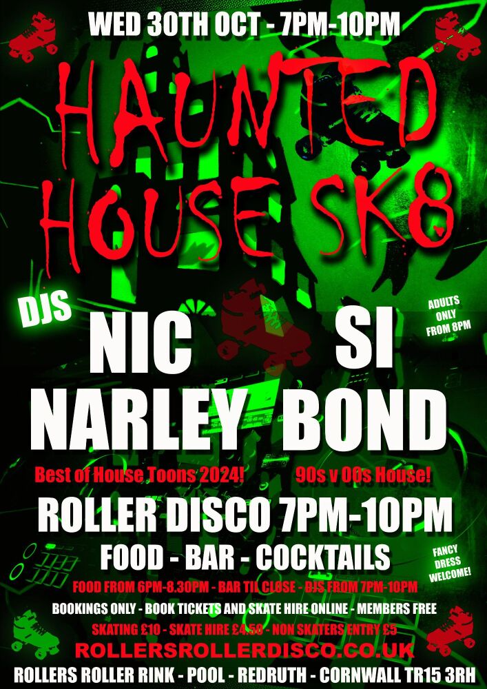 Wednesday 30th Oct - Halloween Haunted House Skate Cornwall 2024 - Copy