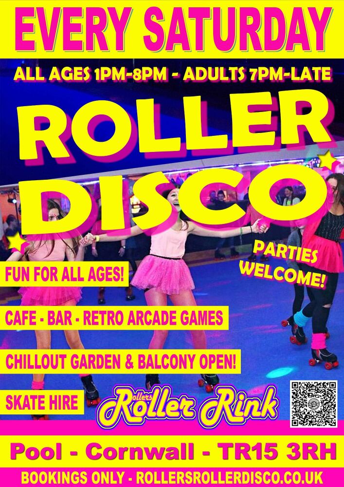 Every Saturday Family Roller Disco Cornwall 2024