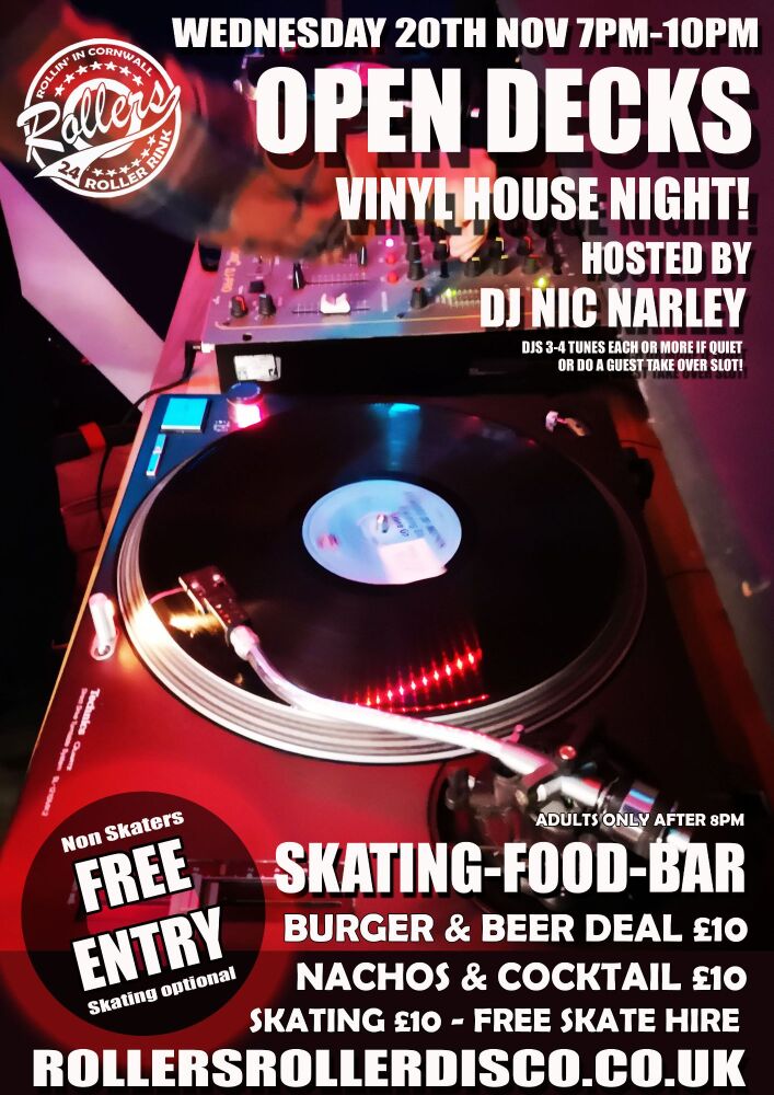 Open Decks Vinyl Night Wednesday 20th Nov