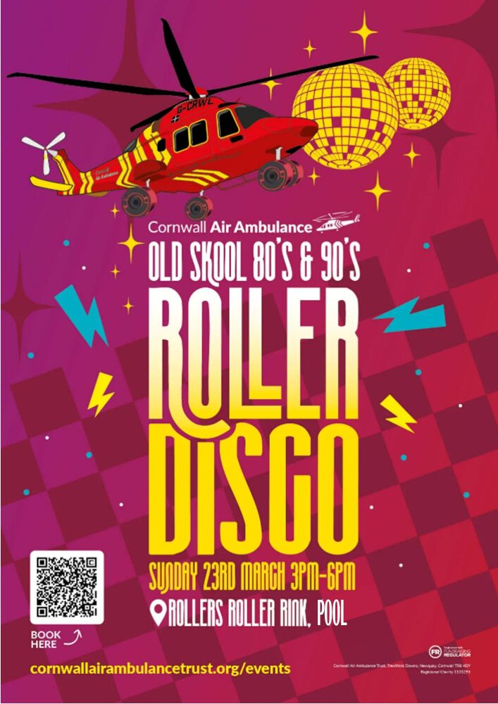 Air Ambulance Fundraiser Roller Disco Pool Cornwall 2025