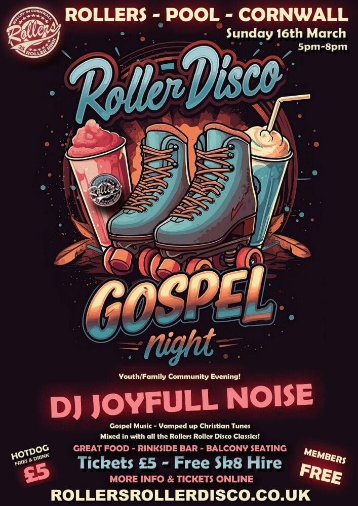 Gospel Skate Night at the Rink Sun 16th March 5pm-8pm