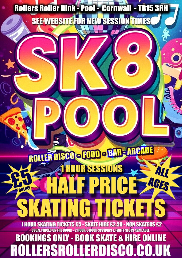 SK8 Pool Special - Half Price Skating 1 Hour Sessions