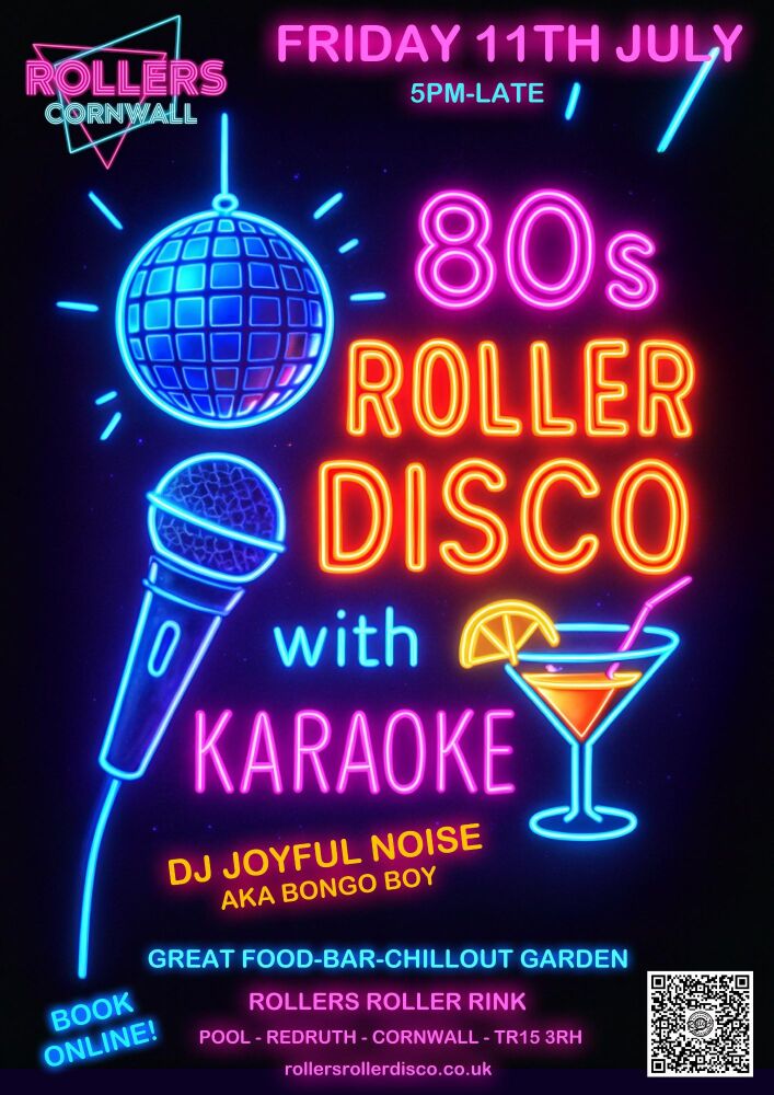80s Neon Roller Disco &amp; Karaoke Friday 11th July