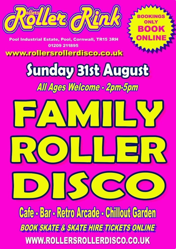 Sunday 31st August - Family Roller Disco 2pm-5pm