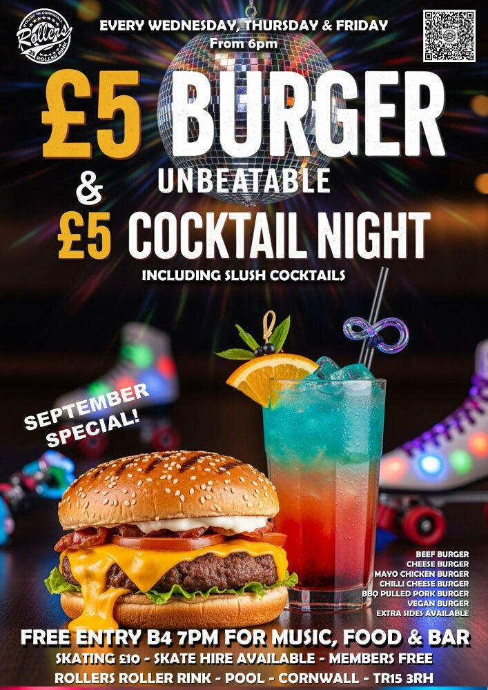 &pound;5 Burger Night September 25