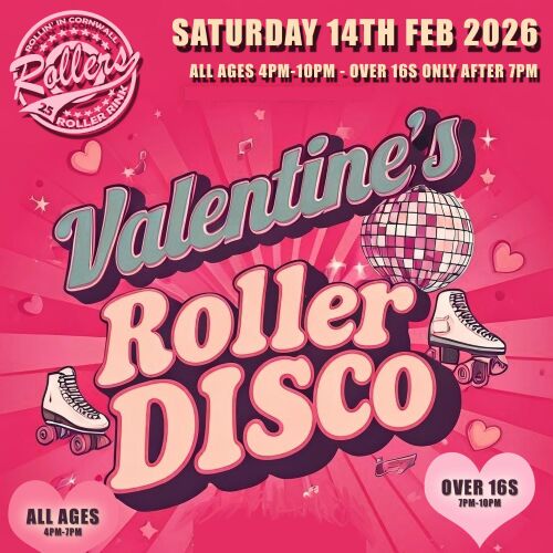 Valentines Day Adults Roller Disco 7pm-10pm