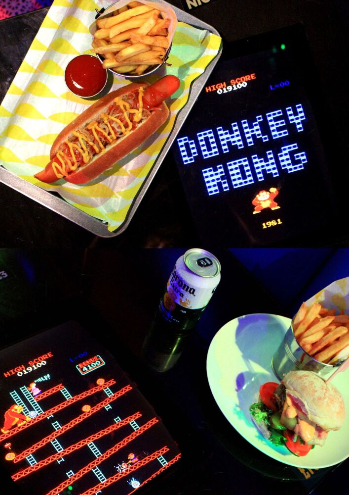 Burgers Hot Dogs 80s Video Games Darts upstairs at the Rink Cornwall