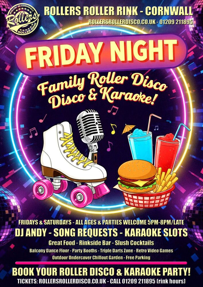 Roller Disco and Karaoke Family Fridays 5pm-Late