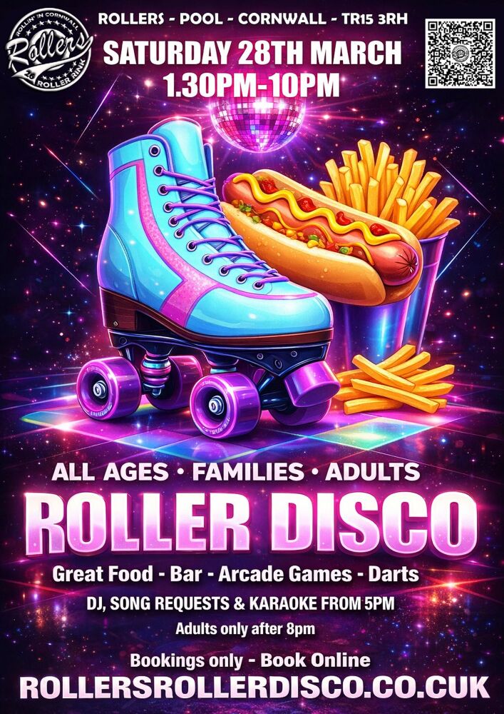 Saturday 28th March - Roller Disco 1.30pm-10pm