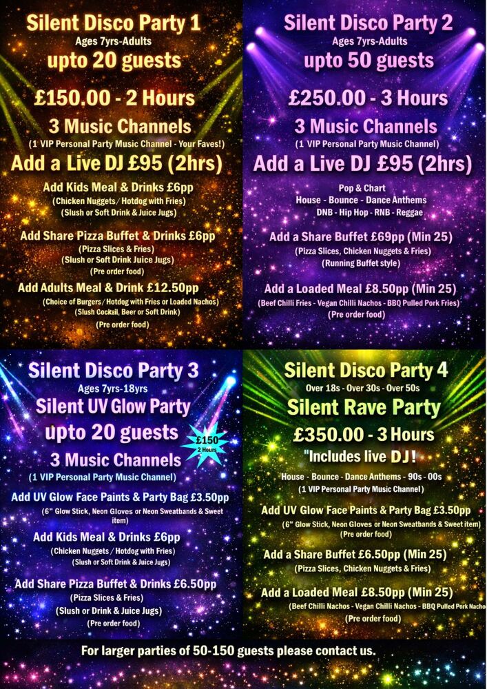 Silent Disco Party options at Rollers Cornwall 2026