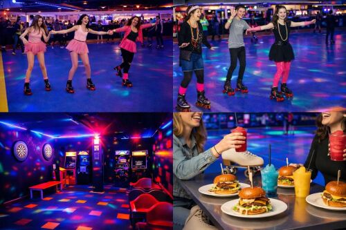 Skaters, Darts, Arcade, Food &amp; Drinks at the Rink