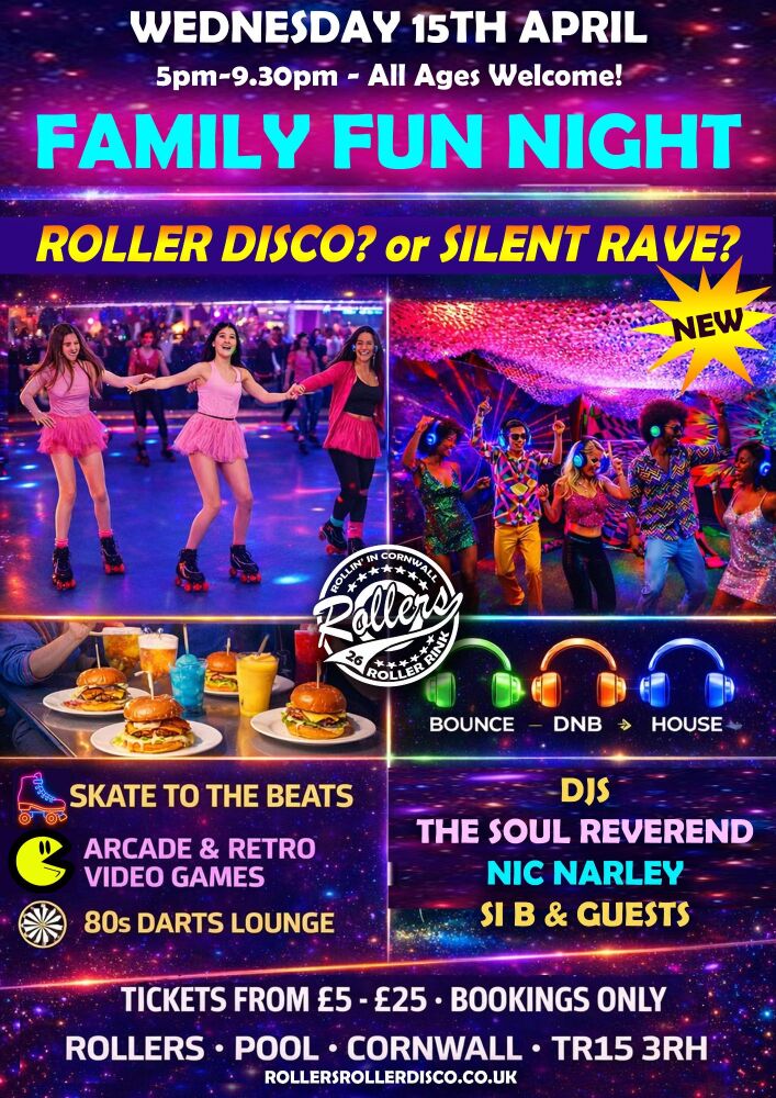 Roller Disco or Silent Rave Wednesday 15th April