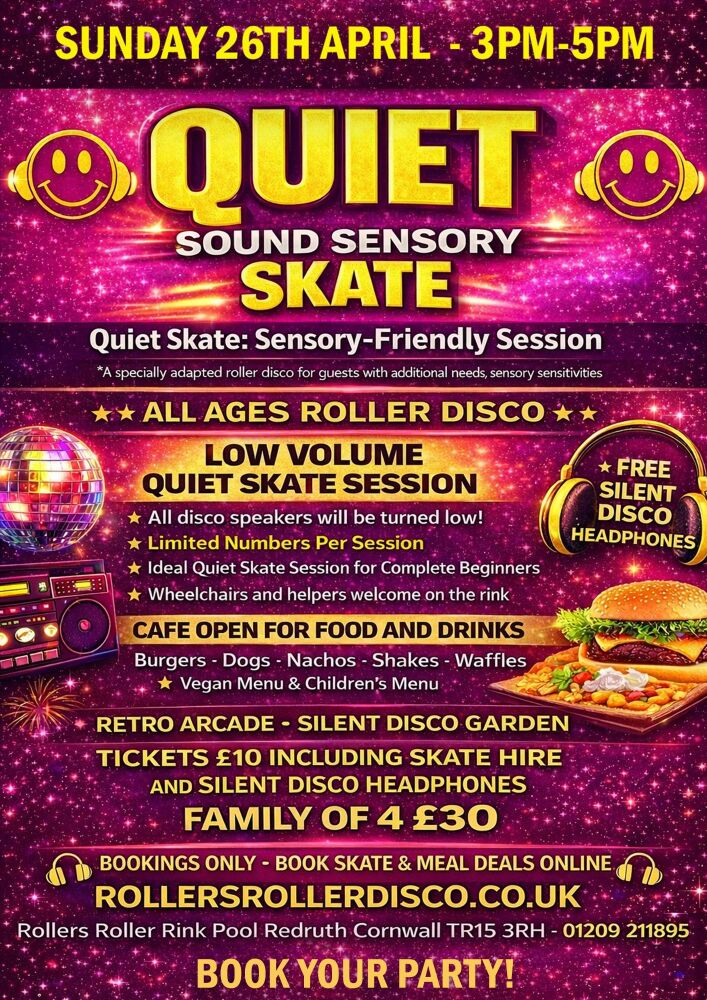 Quiet Sound Sensory Skate Sunday 26th April 2026