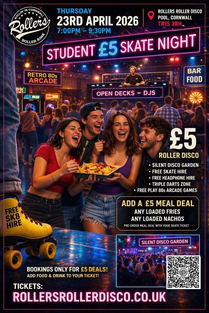 Student Roller Disco &amp; Silent Disco Garden - Thursday 23rd April 2026