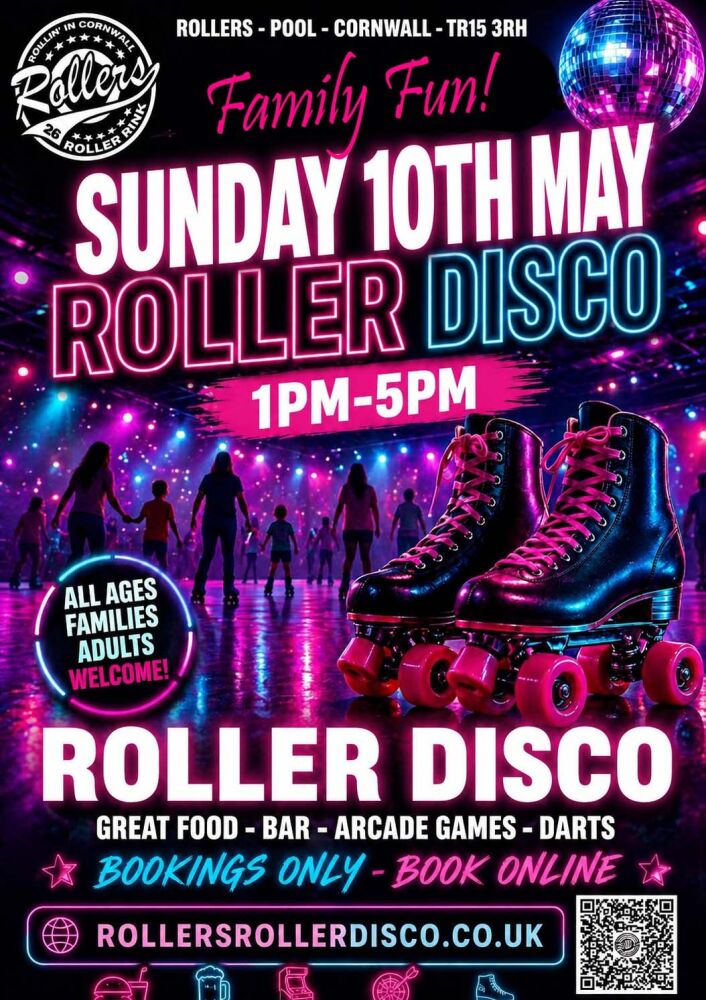 Sunday 10th May - Family Roller Disco - Cornwall